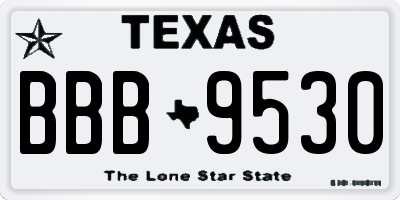 TX license plate BBB9530
