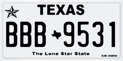 TX license plate BBB9531