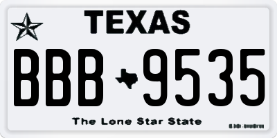 TX license plate BBB9535