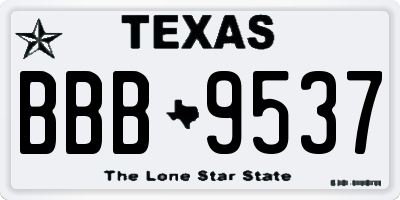 TX license plate BBB9537