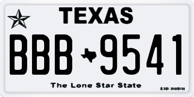 TX license plate BBB9541