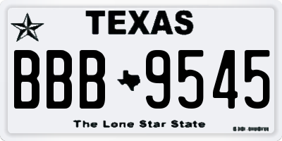 TX license plate BBB9545