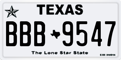 TX license plate BBB9547