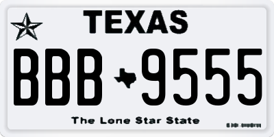 TX license plate BBB9555