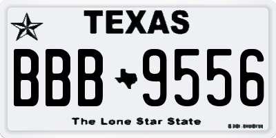 TX license plate BBB9556