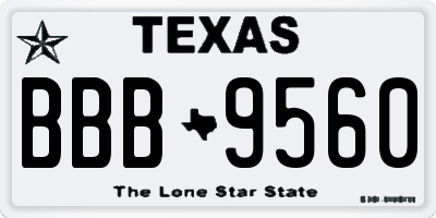 TX license plate BBB9560