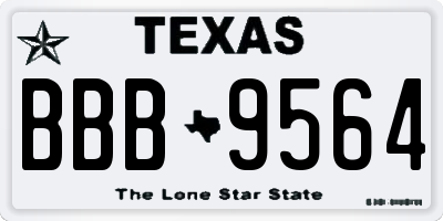 TX license plate BBB9564