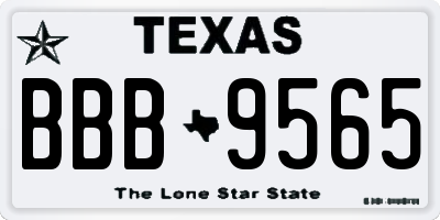 TX license plate BBB9565