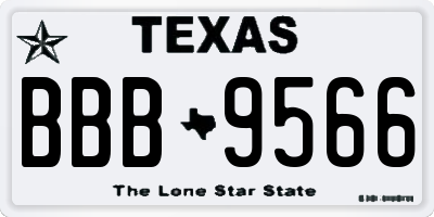 TX license plate BBB9566