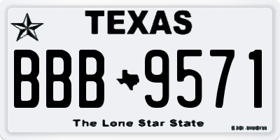 TX license plate BBB9571