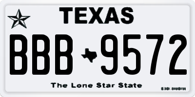 TX license plate BBB9572