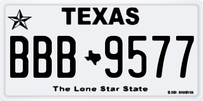 TX license plate BBB9577