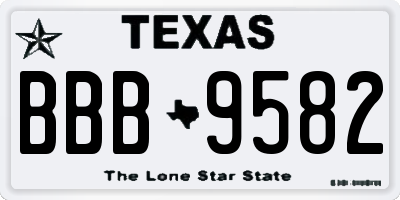 TX license plate BBB9582