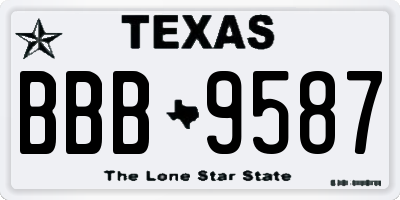 TX license plate BBB9587