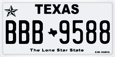 TX license plate BBB9588