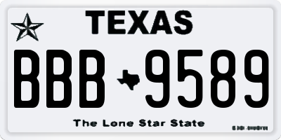 TX license plate BBB9589