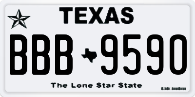 TX license plate BBB9590