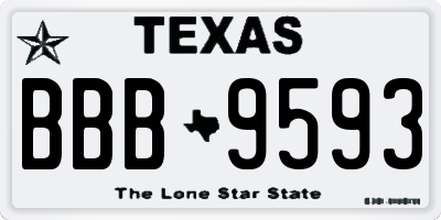 TX license plate BBB9593