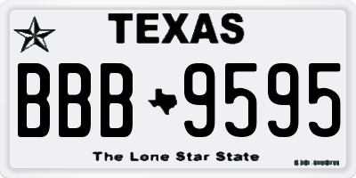 TX license plate BBB9595