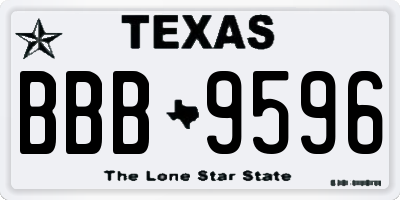 TX license plate BBB9596