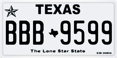 TX license plate BBB9599