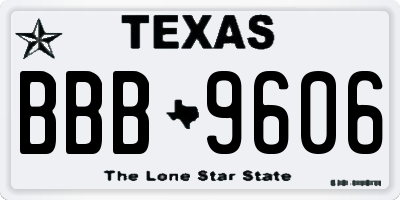 TX license plate BBB9606