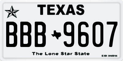 TX license plate BBB9607