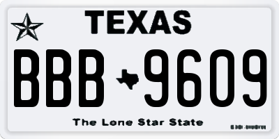 TX license plate BBB9609