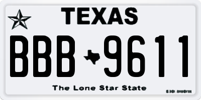 TX license plate BBB9611