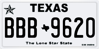 TX license plate BBB9620