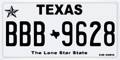 TX license plate BBB9628