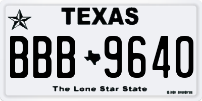 TX license plate BBB9640