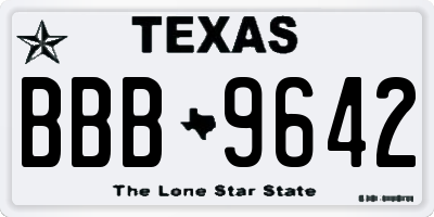 TX license plate BBB9642