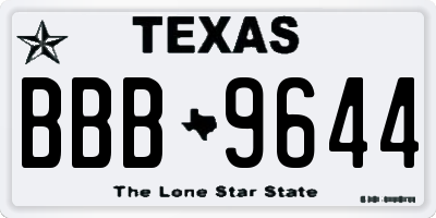 TX license plate BBB9644