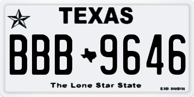 TX license plate BBB9646