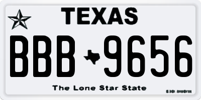 TX license plate BBB9656