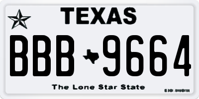 TX license plate BBB9664