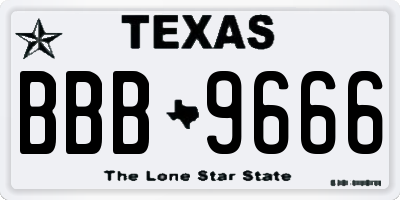 TX license plate BBB9666