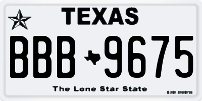 TX license plate BBB9675