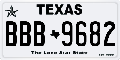 TX license plate BBB9682