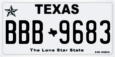 TX license plate BBB9683