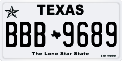 TX license plate BBB9689