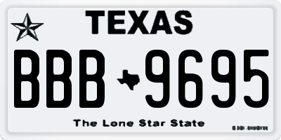 TX license plate BBB9695