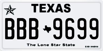 TX license plate BBB9699