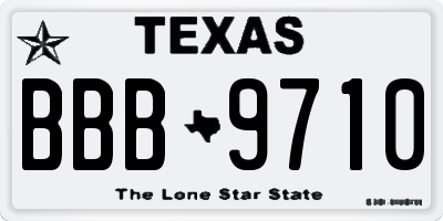 TX license plate BBB9710