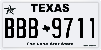 TX license plate BBB9711