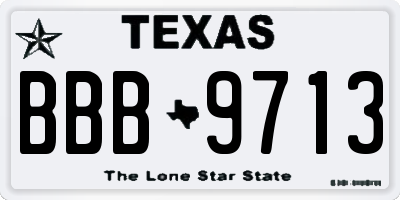 TX license plate BBB9713