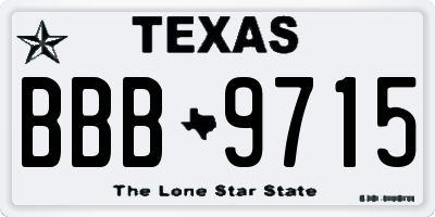 TX license plate BBB9715