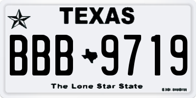 TX license plate BBB9719