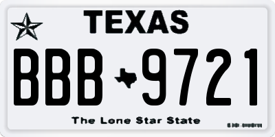 TX license plate BBB9721